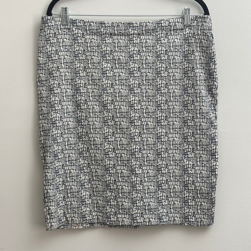 Black & White Abstract Print Stretchy Classic Office Career Pencil Skirt Size XL